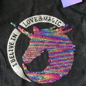 Unicorn. I Believe in Love & Magic Girls Tee
